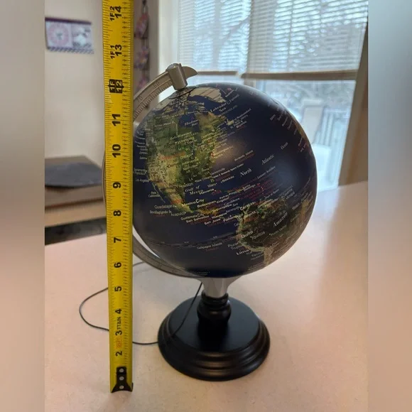 Illuminated Blue Globe with Black Base World Globe Educational Geography Globe - Picture 10 of 10